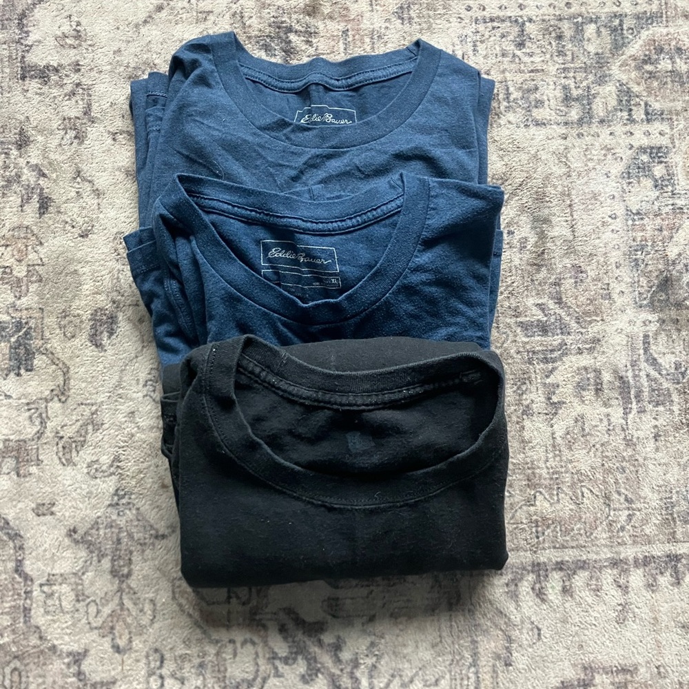 Lot (4) Eddie Bauer & Hanes Men’s T-shirts XL